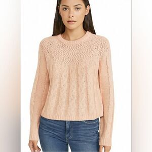 Hollister Peachy-Pink Cable Knit Long Sleeve Sweater - Size Small